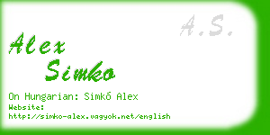 alex simko business card