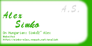 alex simko business card